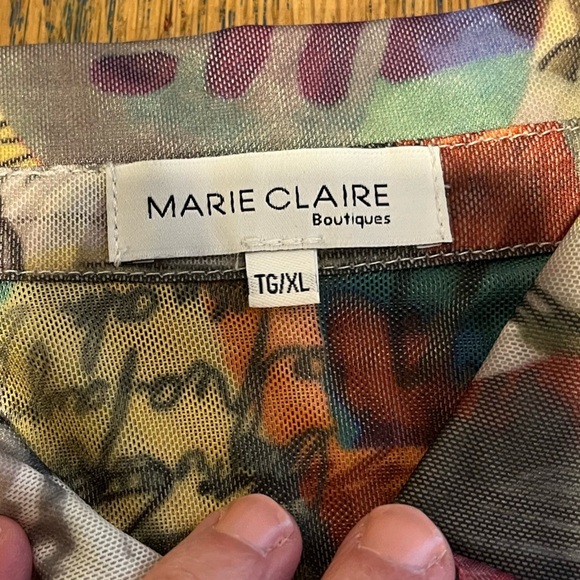 MARIE Claire  Multicolors mesh short sleeves shirt size XL - Picture 2 of 7
